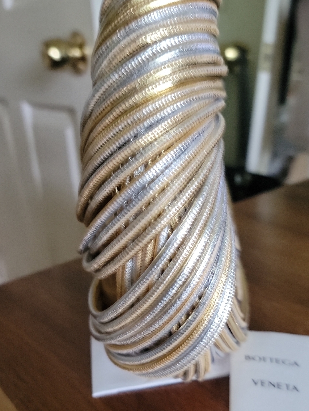 Bottega Veneta Metallic Gold & Silver Tubular Jodie Knot Bag - Picture 5 of 15